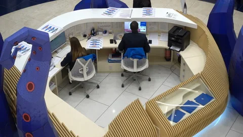 People work on laptops in a office in 4K Video stock 126137302