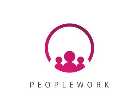 People Work Logo Design Illustrazione stock