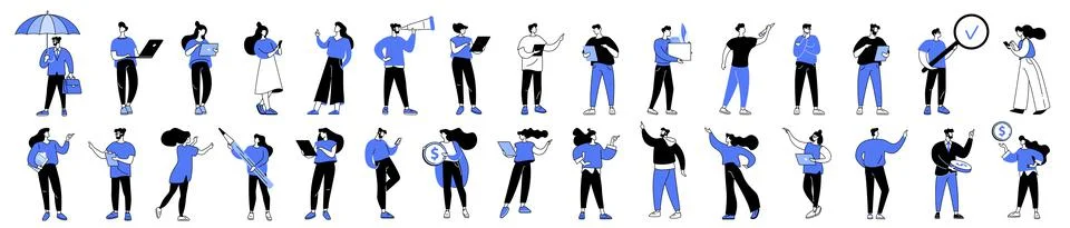 People in work process Stock Illustration