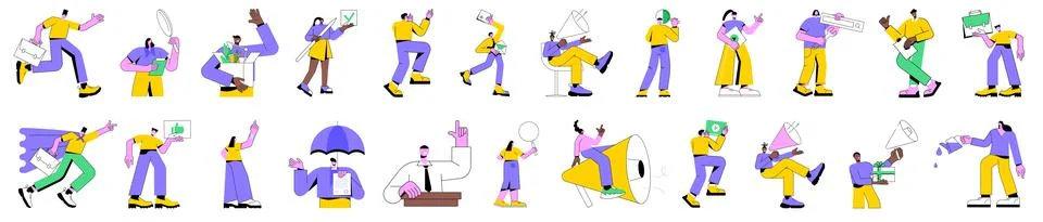 People in work process Stock Illustration