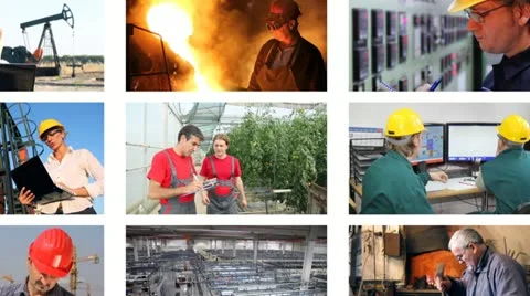 People at work, split screen Stock Footage 12542076