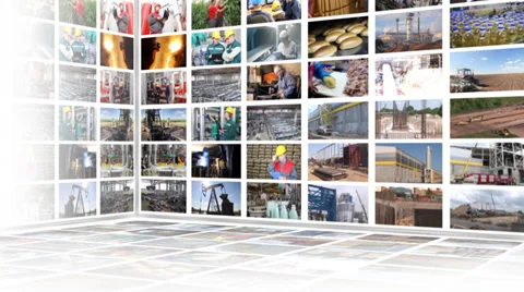 People at work, split screen Stock Footage 28738148