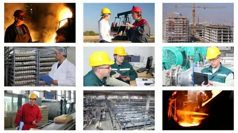 People at work, splitscreen, timelapse Stock Footage 12541587