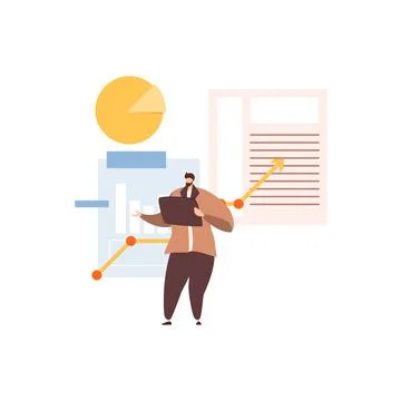 People working with big data, analyzing and auditing business processes. Onli Stock Illustration