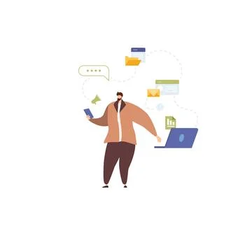 People working with big data, analyzing and auditing business processes. Onli Illustrazione stock