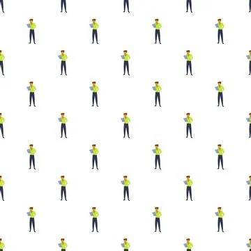 People working in business flat seamless pattern Stock Illustration