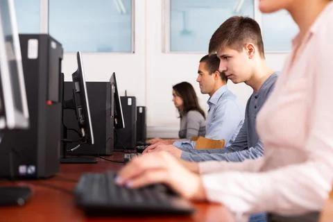 People working in co-working space 스톡 사진