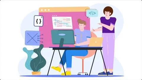 People working on a coding project  Stock Footage 292947951