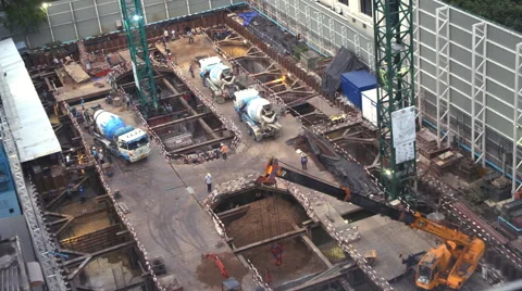 People working in construction site Stock Footage 60126469