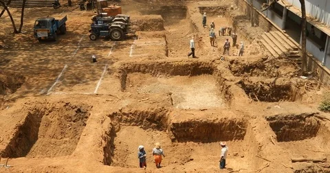 People working at construction site Stock Footage 74822137