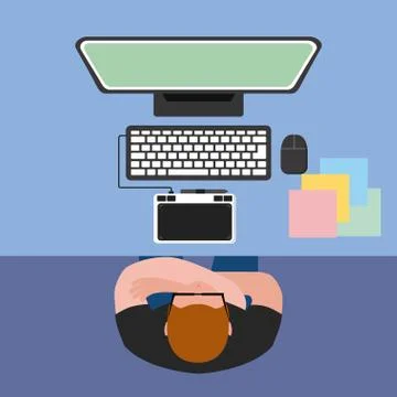 People working creative process Stock Illustration