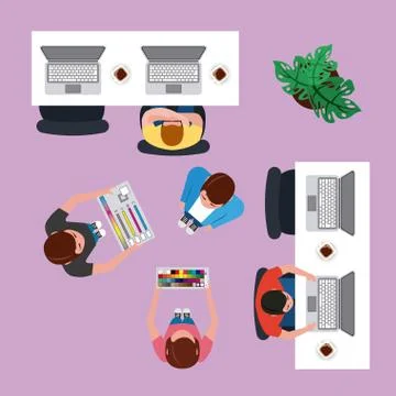 People working creative process 스톡 일러스트