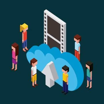 People working creative process Stock Illustration