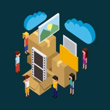 People working creative process Illustrazione stock