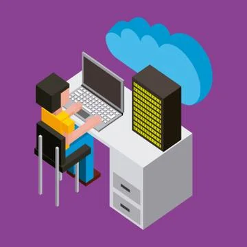 People working creative process Stock Illustration