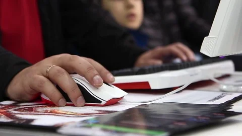 People Working In The Internet Cafe Stock Footage 70782390