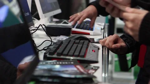 People Working In The Internet Cafe Stock Footage 70782910