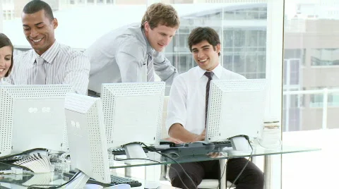 People working in an office Stock Footage 564126