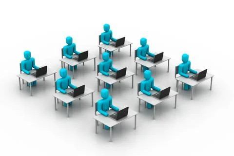 People working in office Stock Illustration