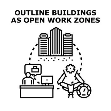 People working in open flexible work zones 스톡 일러스트