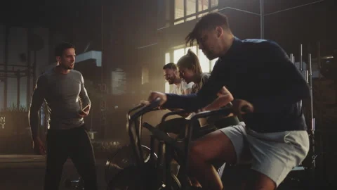 People working out with trainer Stock Footage 236189721