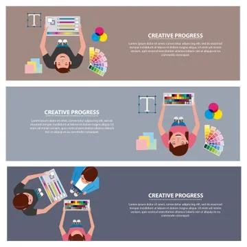 People working process Illustrazione stock