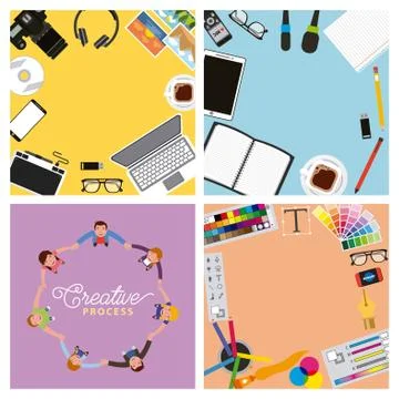 People working process Stock Illustration