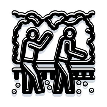 People working on production line process teamwork Stock Illustration