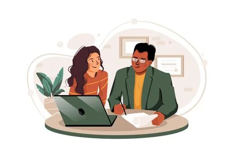 People working on a project Stock Illustration