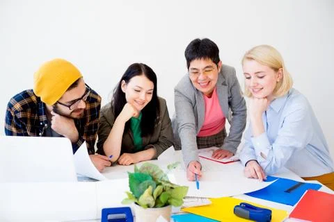 People working on a project Stock Photos