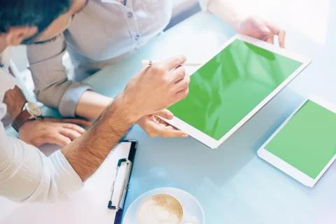 People working with tablet pc 写真素材