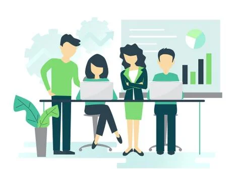 People working together, teamwork concept, vector illustration Stock Illustration