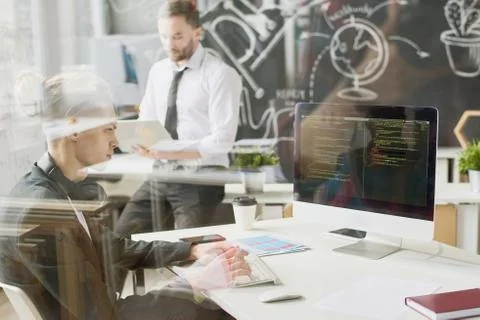 People Working in Web Studio Office 写真素材