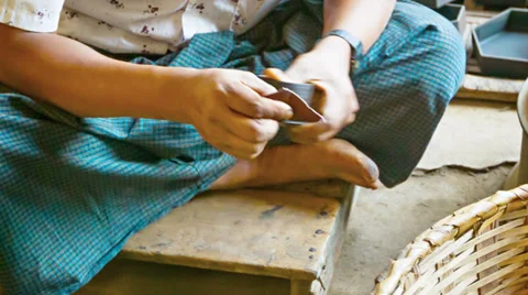 People working in the workshop. burma Stock-Footage 34282254