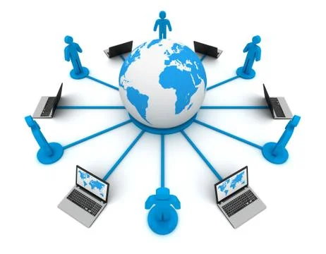 People worldwide computer connection concept  3d illustration Stock Illustration