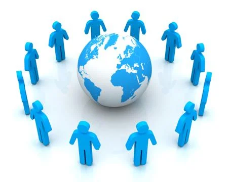 People worldwide computer connection concept 3d illustration イラスト素材