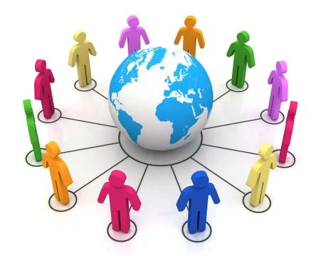 People worldwide computer connection concept 3d illustration Illustrazione stock