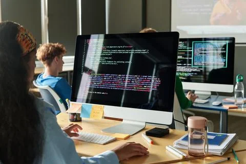 People writing Computer Code Stockfoto's