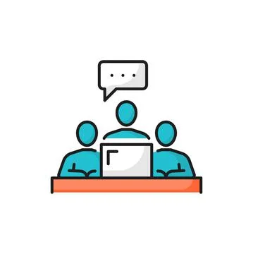 People writing message on computer isolated icon Stock Illustration