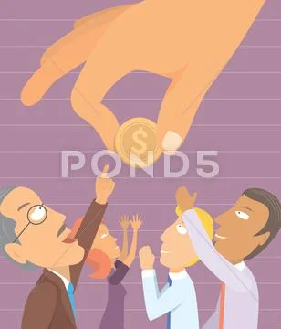 People yearning for money Stock Illustration