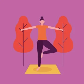 People yoga activity Stock Illustration