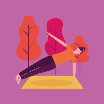 People yoga activity Stock Illustration