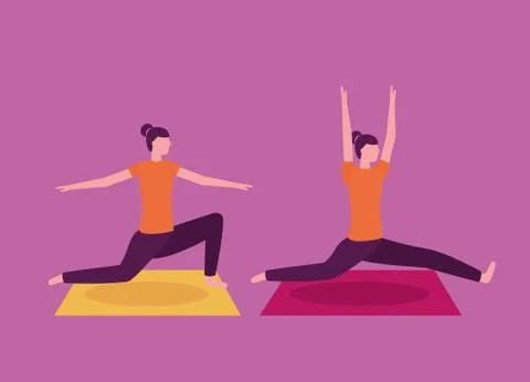 People yoga activity Stock Illustration