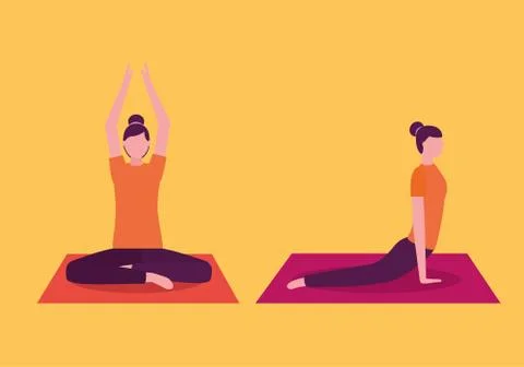 People yoga activity Stock Illustration