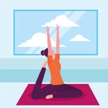 People yoga activity Stock Illustration
