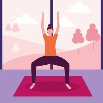People yoga activity Stock Illustration