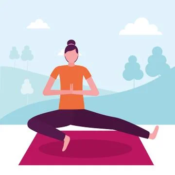 People yoga activity Stock Illustration