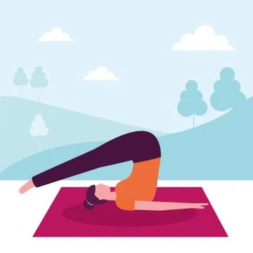 People yoga activity Stock Illustration
