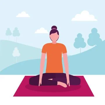 People yoga activity Stock Illustration