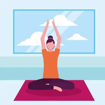 People yoga activity Stock Illustration